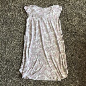 Miss Elaine Pink Gray White Paisley Jersey Knit Nightgown Size M